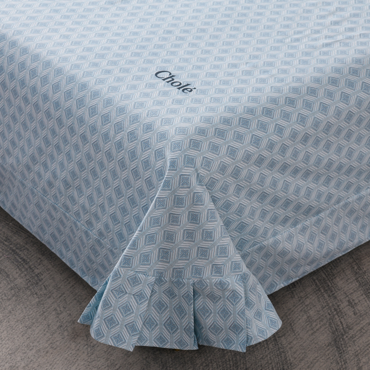 91家纺网 家纺一手货源 找家纺 润淳家居 2025新款百分百全棉磨毛四件套 昔城 蓝