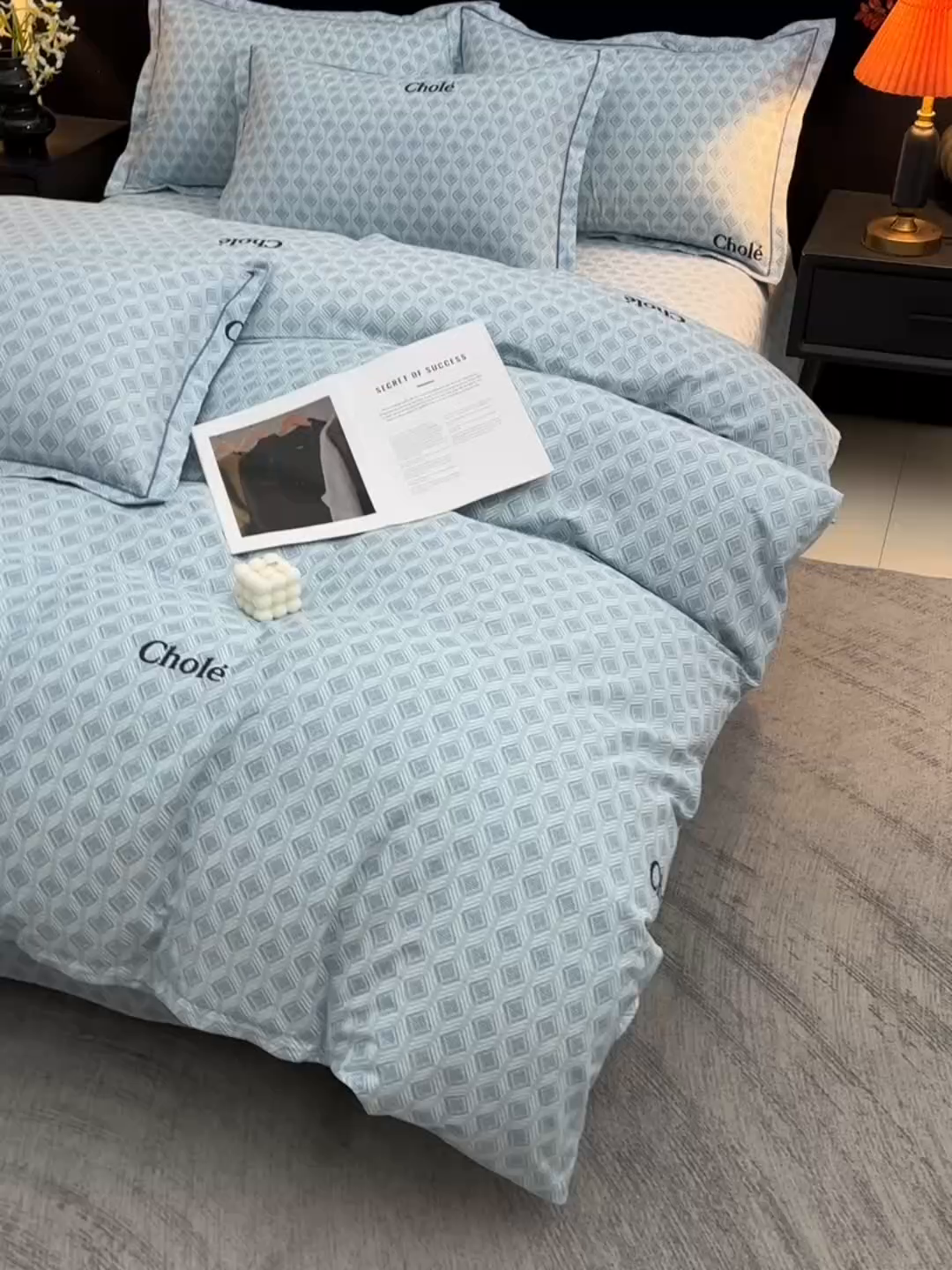 91家纺网 家纺一手货源 找家纺 润淳家居 2025新款百分百全棉磨毛四件套 昔城 蓝