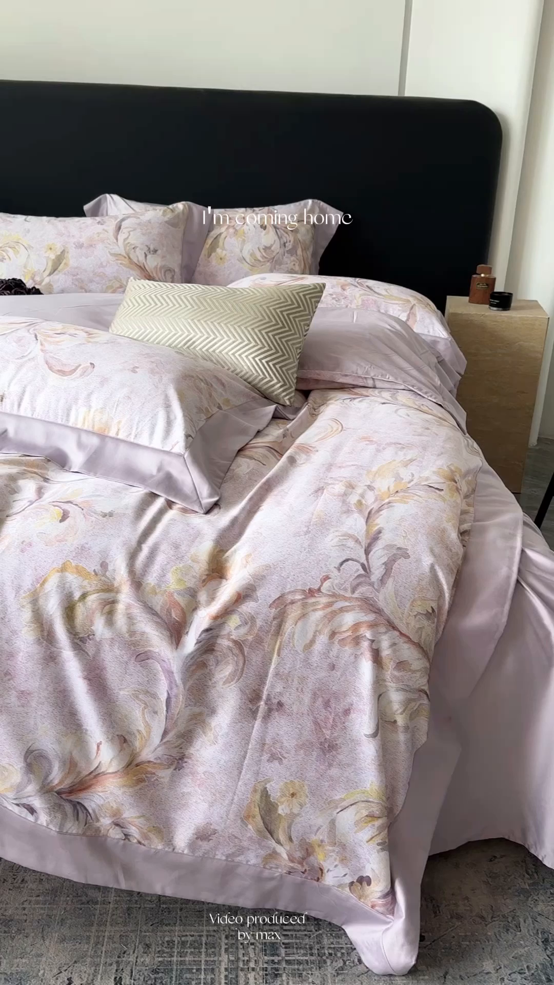 91家纺网 家纺一手货源 找家纺 娇逸家居 2025新款铂金天丝棉磨毛数码印花系列四件套 司藤-紫