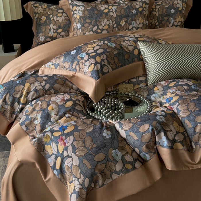 娇逸家居 2025新款铂金天丝棉磨毛数码印花系列四件套 渝蓉