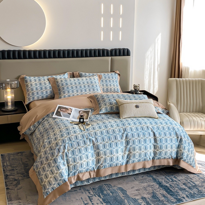 91家纺网 家纺一手货源 找家纺 娇逸家居 2025新款100支新疆长绒棉纯棉数码印花全棉四件套（专版花型） 伊莎贝尓