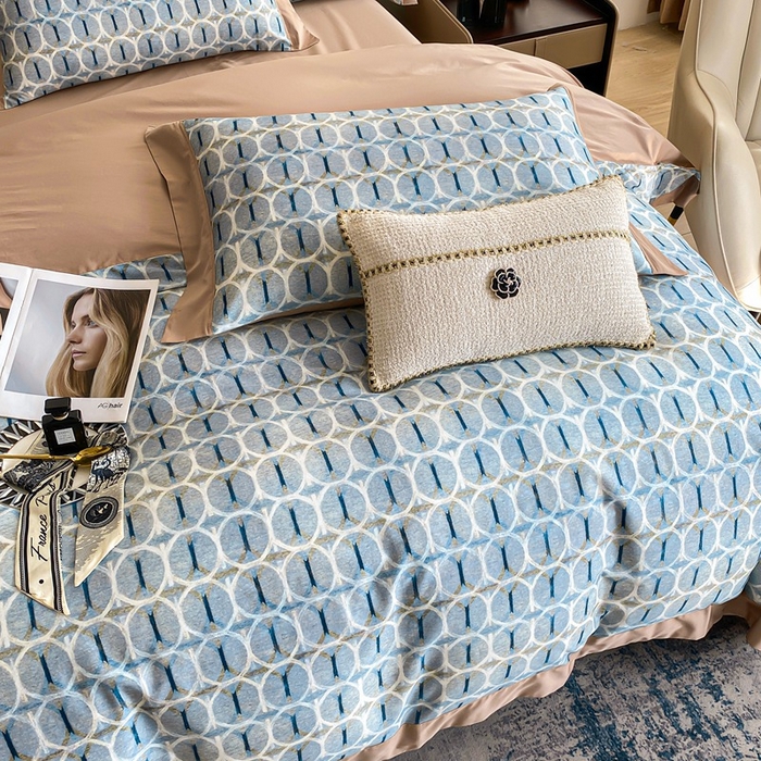 91家纺网 家纺一手货源 找家纺 娇逸家居 2025新款100支新疆长绒棉纯棉数码印花全棉四件套（专版花型） 伊莎贝尓