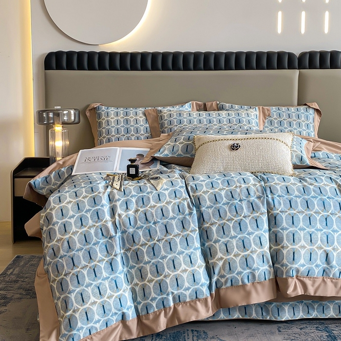 91家纺网 家纺一手货源 找家纺 娇逸家居 2025新款100支新疆长绒棉纯棉数码印花全棉四件套（专版花型） 伊莎贝尓