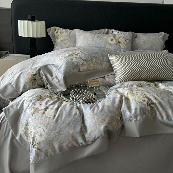 娇逸家居 2025新款铂金天丝棉磨毛数码印花系列四件套 玥瑶