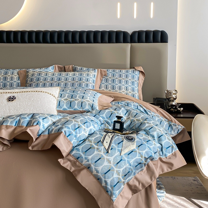 91家纺网 家纺一手货源 找家纺 娇逸家居 2025新款100支新疆长绒棉纯棉数码印花全棉四件套（专版花型） 伊莎贝尓