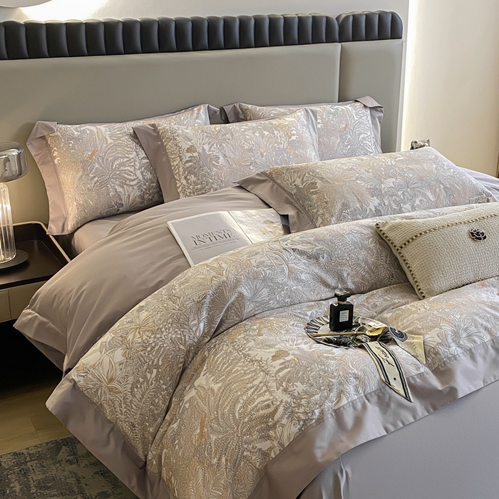 91家纺网 家纺一手货源 找家纺 娇逸家居 2025新款100支新疆长绒棉纯棉数码印花全棉四件套（专版花型） 原野