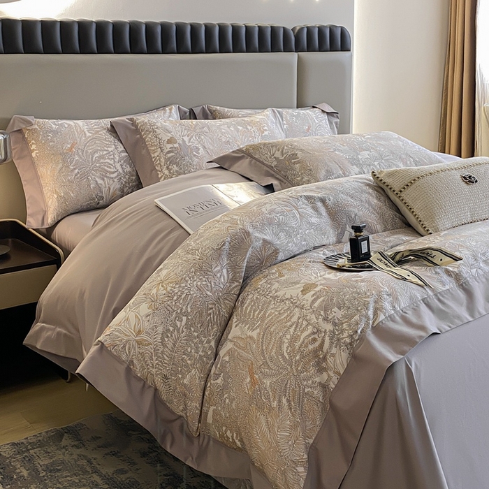 91家纺网 家纺一手货源 找家纺 娇逸家居 2025新款100支新疆长绒棉纯棉数码印花全棉四件套（专版花型） 原野