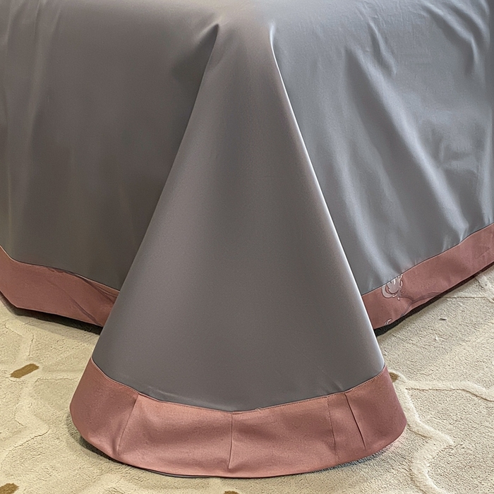 91家纺网 家纺一手货源 找家纺 娇逸家居 2025新款100支新疆长绒棉纯棉数码印花全棉四件套（专版花型） 允棠红