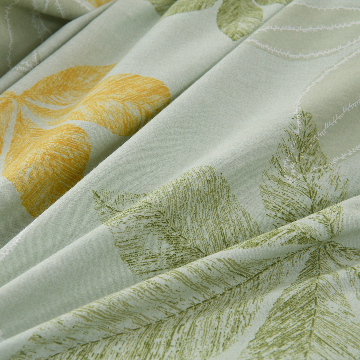 91家纺网 家纺一手货源 找家纺 润淳家居 2025新款百分百全棉磨毛四件套 香山红叶 绿