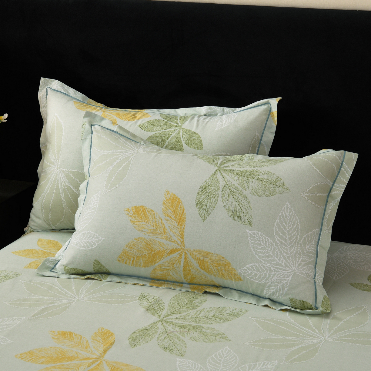 91家纺网 家纺一手货源 找家纺 润淳家居 2025新款百分百全棉磨毛四件套 香山红叶 绿