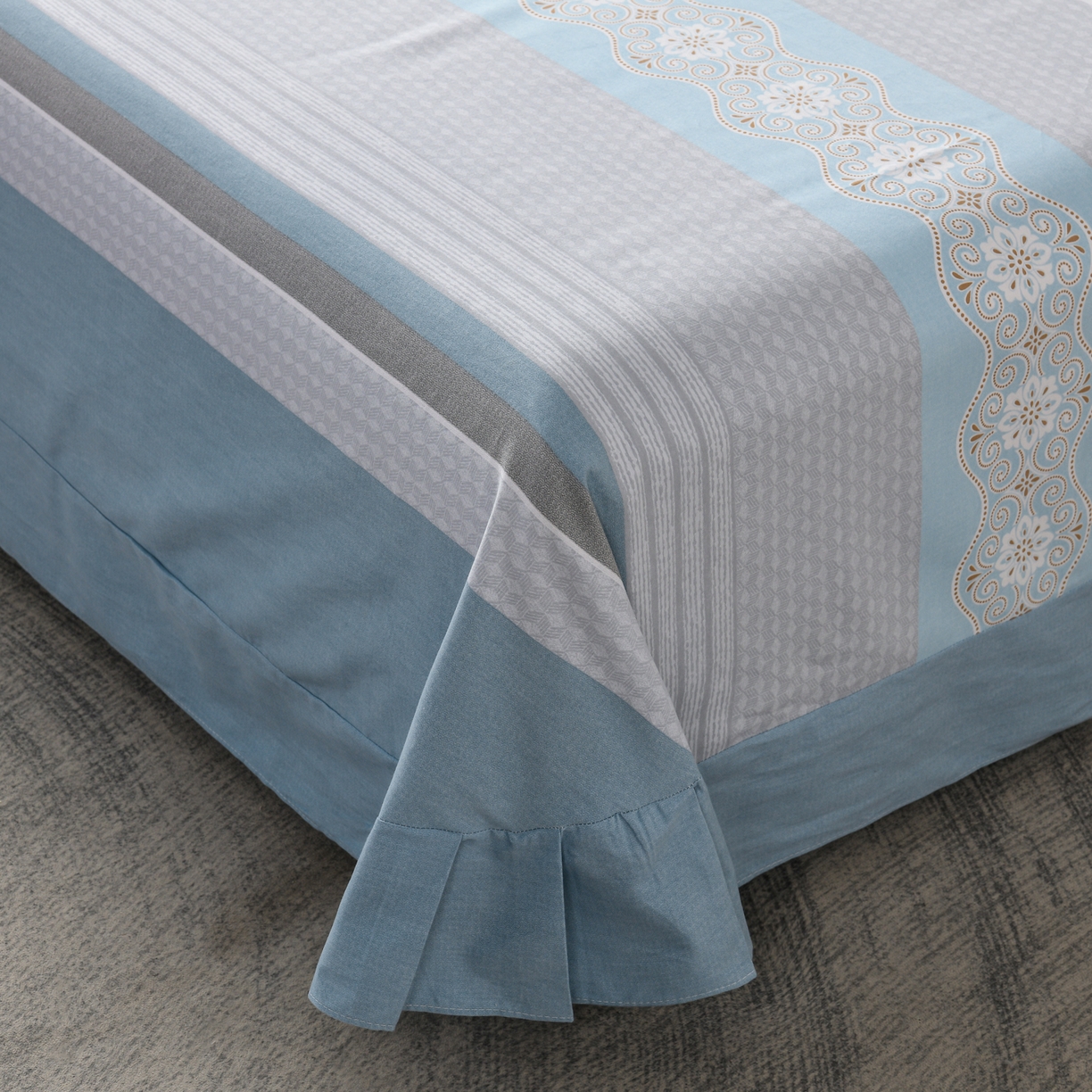 91家纺网 家纺一手货源 找家纺 润淳家居 2025新款百分百全棉磨毛四件套 肖邦 蓝