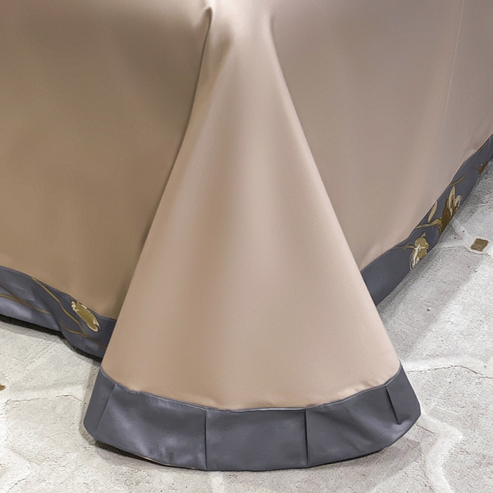 91家纺网 家纺一手货源 找家纺 娇逸家居 2025新款100支新疆长绒棉纯棉数码印花全棉四件套（专版花型） 允棠灰