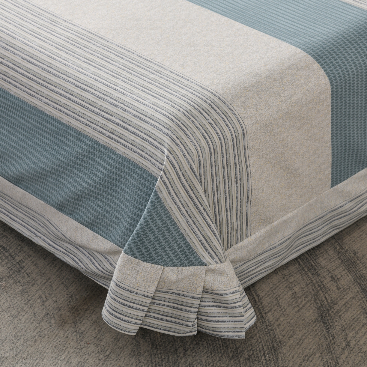 91家纺网 家纺一手货源 找家纺 润淳家居 2025新款百分百全棉磨毛四件套 亚马逊 蓝