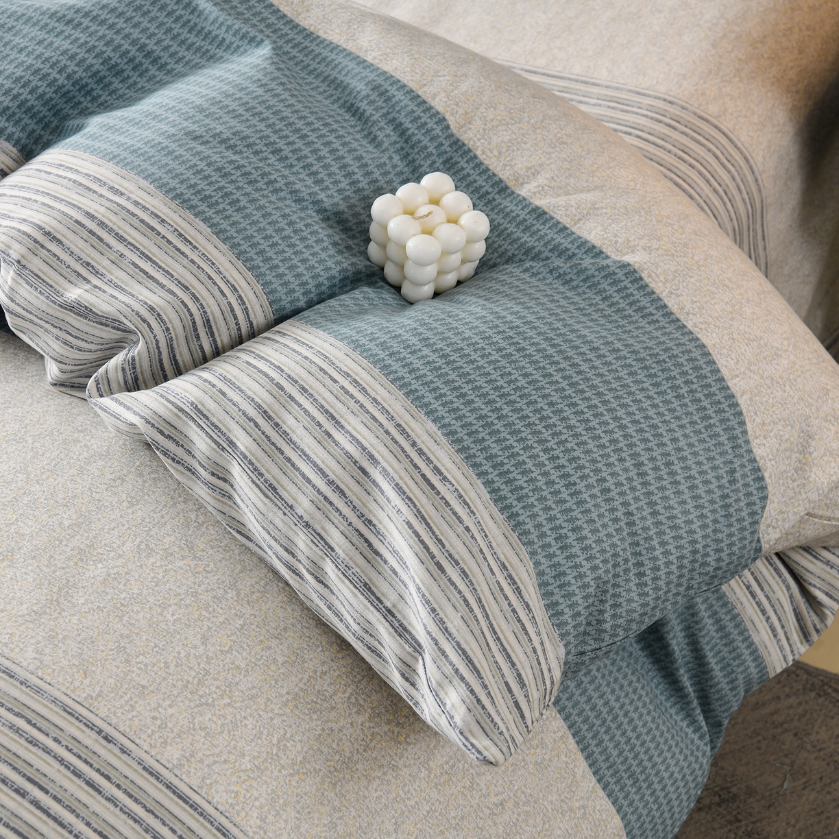 91家纺网 家纺一手货源 找家纺 润淳家居 2025新款百分百全棉磨毛四件套 亚马逊 蓝