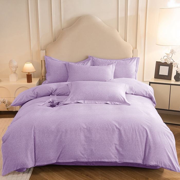 91家纺网 家纺一手货源 找家纺 磨毛世家家纺 2025新款生态四件套 浅紫