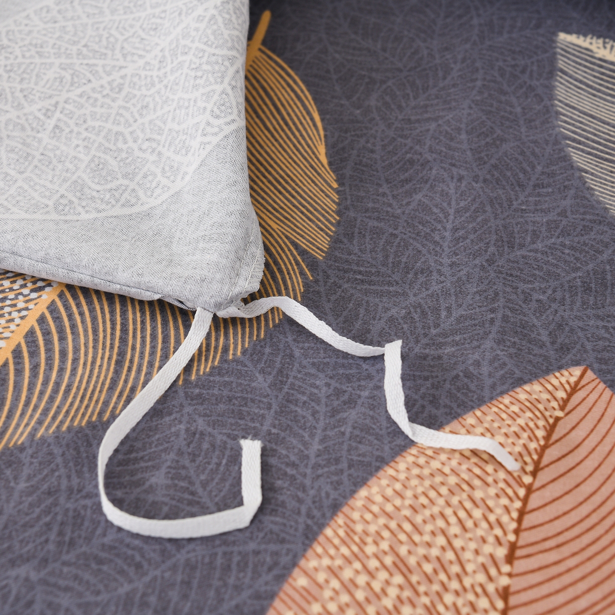 91家纺网 家纺一手货源 找家纺 润淳家居 2025新款百分百全棉磨毛四件套 叶影摇香 紫