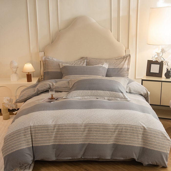 91家纺网 家纺一手货源 找家纺 磨毛世家家纺 2025新款生态四件套 亚马逊-灰