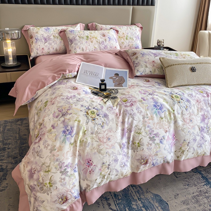 91家纺网 家纺一手货源 找家纺 娇逸家居 2025新款100支新疆长绒棉纯棉数码印花全棉四件套（专版花型） 醉晚风