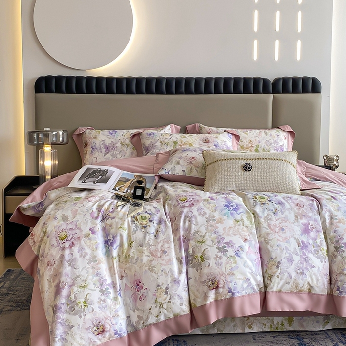 91家纺网 家纺一手货源 找家纺 娇逸家居 2025新款100支新疆长绒棉纯棉数码印花全棉四件套（专版花型） 醉晚风