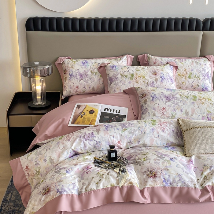 91家纺网 家纺一手货源 找家纺 娇逸家居 2025新款100支新疆长绒棉纯棉数码印花全棉四件套（专版花型） 醉晚风