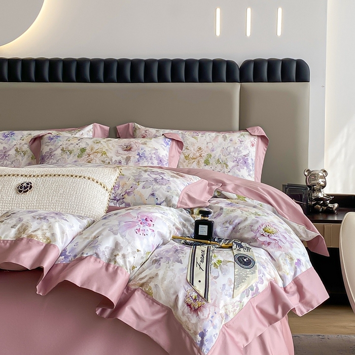 91家纺网 家纺一手货源 找家纺 娇逸家居 2025新款100支新疆长绒棉纯棉数码印花全棉四件套（专版花型） 醉晚风