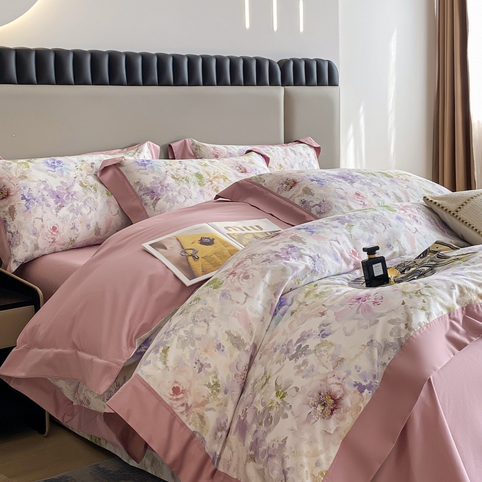 91家纺网 家纺一手货源 找家纺 娇逸家居 2025新款100支新疆长绒棉纯棉数码印花全棉四件套（专版花型） 醉晚风