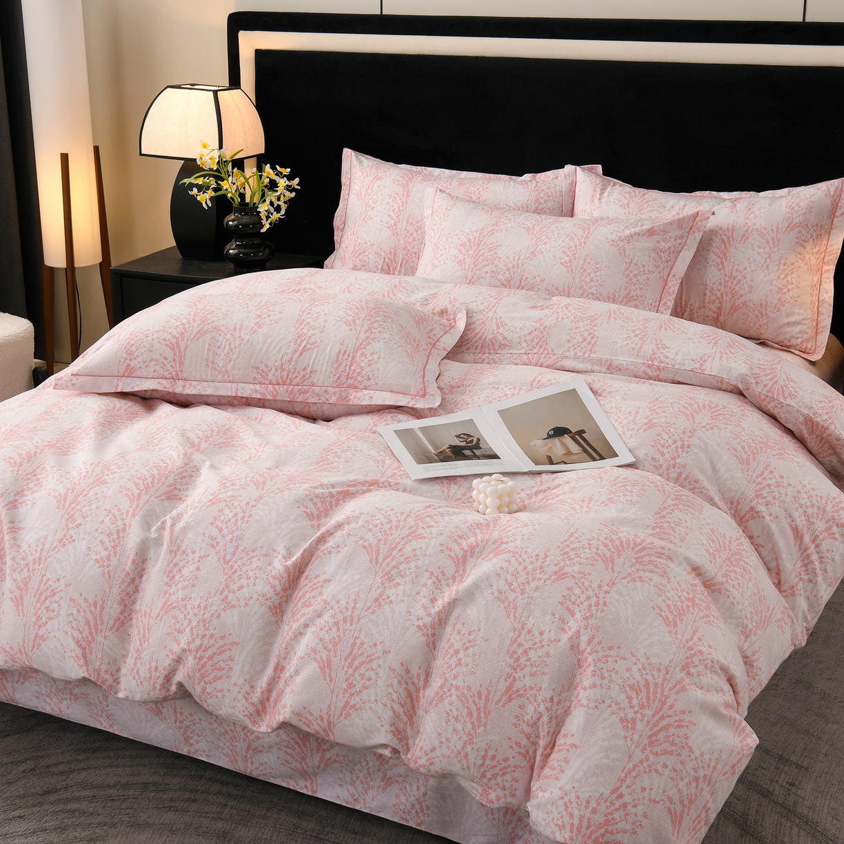 润淳家居 2025新款百分百全棉磨毛四件套 一山椿