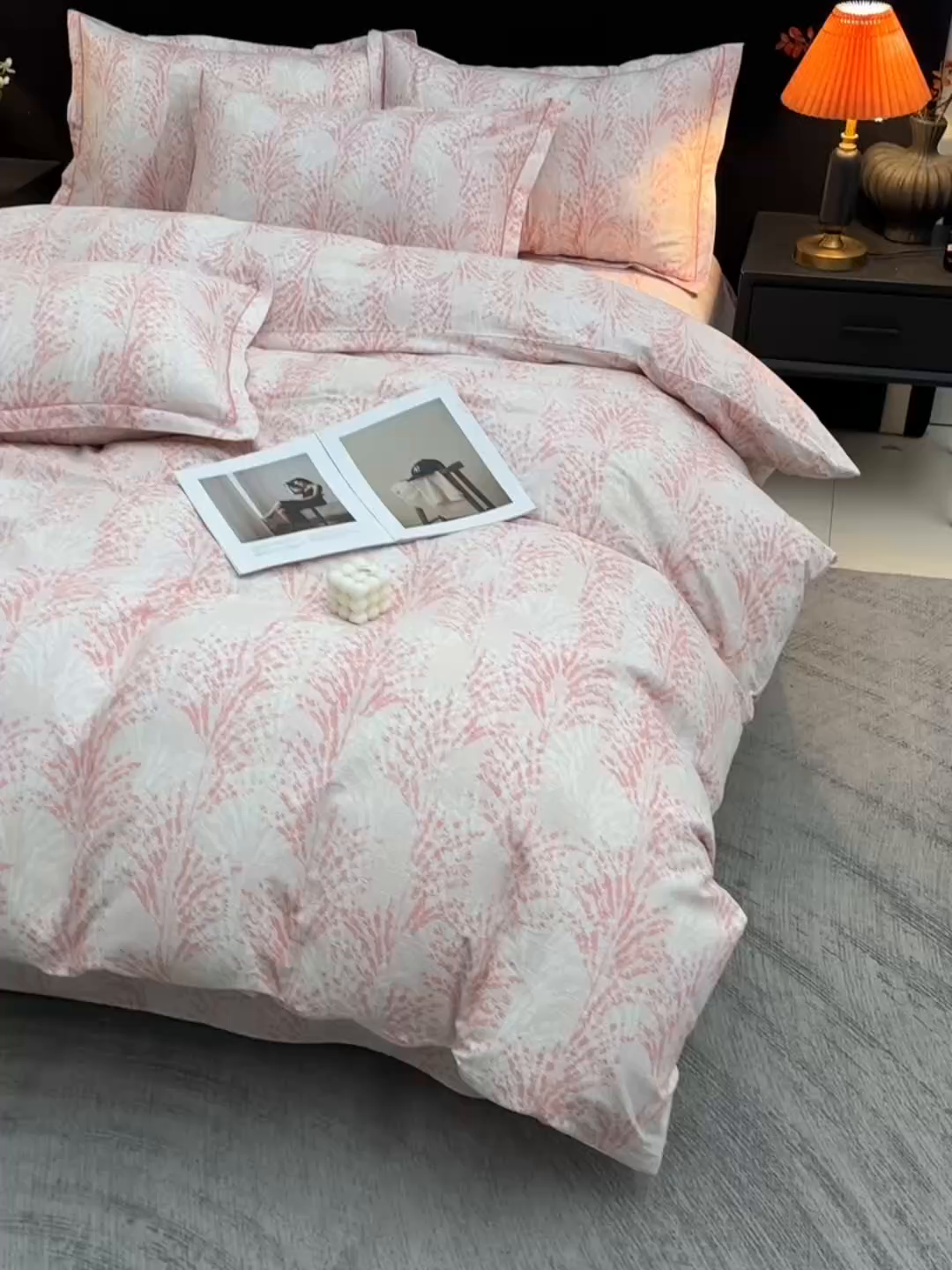 91家纺网 家纺一手货源 找家纺 润淳家居 2025新款百分百全棉磨毛四件套 一山椿