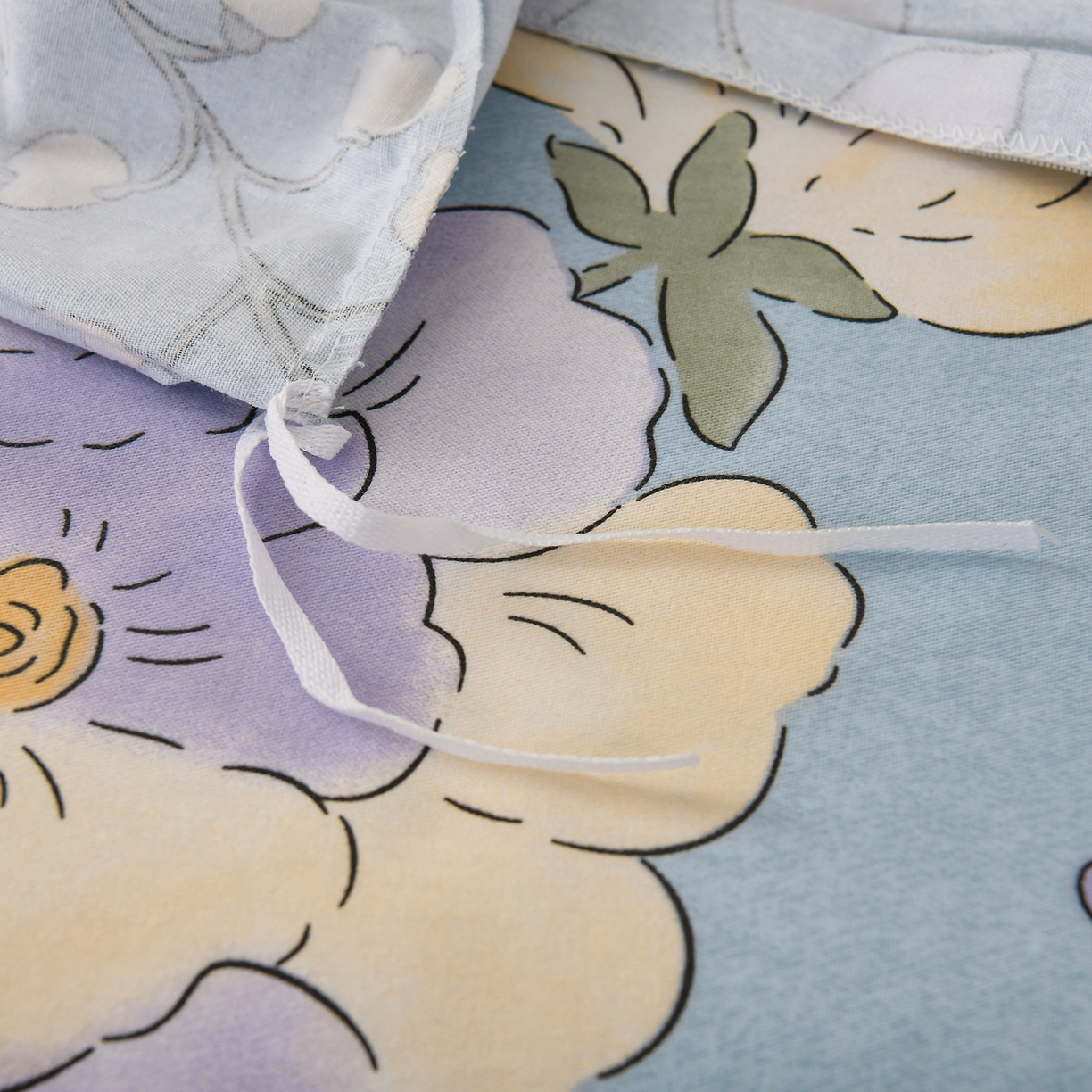 91家纺网 家纺一手货源 找家纺 润淳家居 2025新款百分百全棉磨毛四件套 珍妮花园 蓝