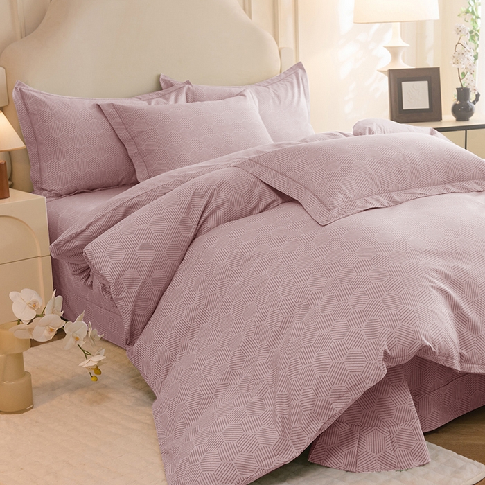 91家纺网 家纺一手货源 找家纺 磨毛世家家纺 2025新款生态四件套 布列塔-浅咖