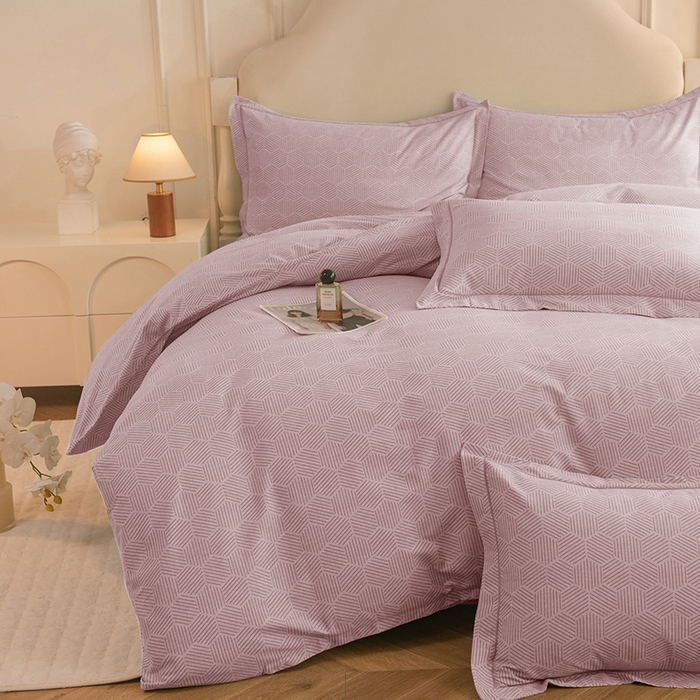 91家纺网 家纺一手货源 找家纺 磨毛世家家纺 2025新款生态四件套 布列塔-浅咖