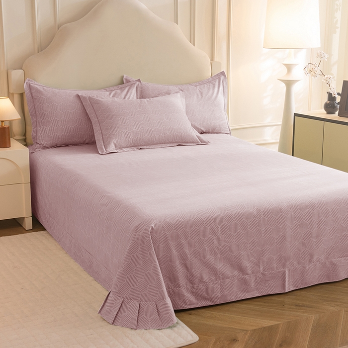 91家纺网 家纺一手货源 找家纺 磨毛世家家纺 2025新款生态四件套 布列塔-浅咖