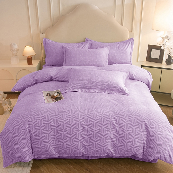 磨毛世家家纺 2025新款生态四件套 布列塔-浅紫