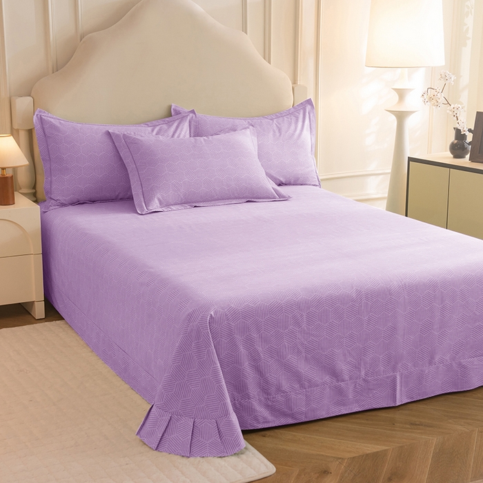 91家纺网 家纺一手货源 找家纺 磨毛世家家纺 2025新款生态四件套 布列塔-浅紫