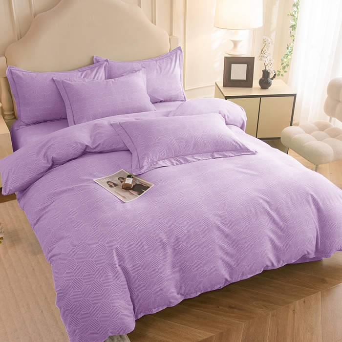 91家纺网 家纺一手货源 找家纺 磨毛世家家纺 2025新款生态四件套 布列塔-浅紫