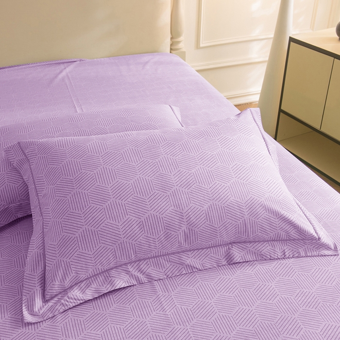 91家纺网 家纺一手货源 找家纺 磨毛世家家纺 2025新款生态四件套 布列塔-浅紫