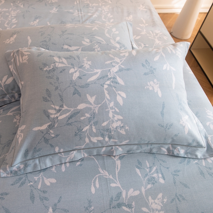 91家纺网 家纺一手货源 找家纺 磨毛世家家纺 2025新款生态四件套 春和景明-蓝