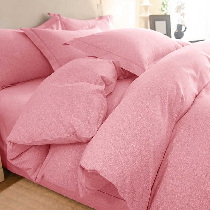 91家纺网 家纺一手货源 找家纺 磨毛世家家纺 2025新款生态四件套 粉色