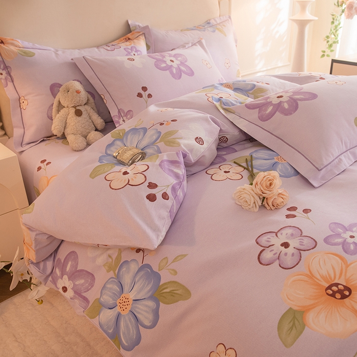 91家纺网 家纺一手货源 找家纺 磨毛世家家纺 2025新款生态四件套 花之盛宴