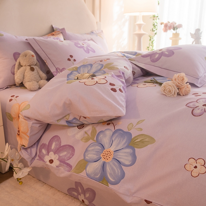 91家纺网 家纺一手货源 找家纺 磨毛世家家纺 2025新款生态四件套 花之盛宴