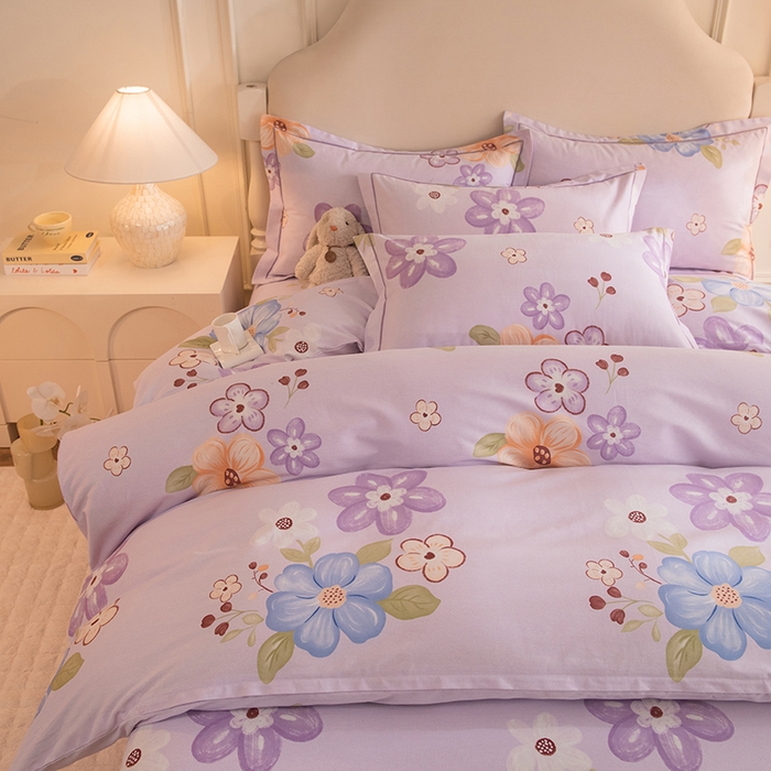 91家纺网 家纺一手货源 找家纺 磨毛世家家纺 2025新款生态四件套 花之盛宴