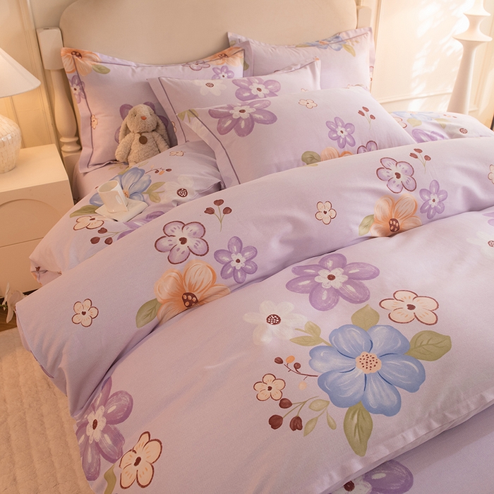 91家纺网 家纺一手货源 找家纺 磨毛世家家纺 2025新款生态四件套 花之盛宴