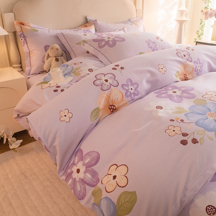 91家纺网 家纺一手货源 找家纺 磨毛世家家纺 2025新款生态四件套 花之盛宴