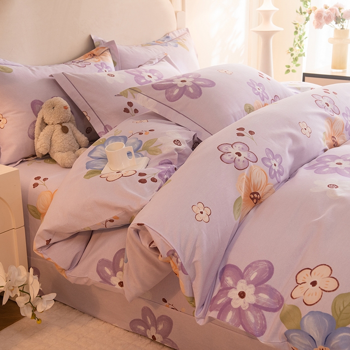 91家纺网 家纺一手货源 找家纺 磨毛世家家纺 2025新款生态四件套 花之盛宴