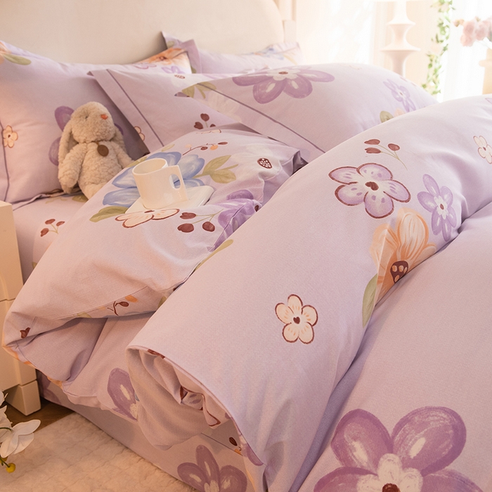 91家纺网 家纺一手货源 找家纺 磨毛世家家纺 2025新款生态四件套 花之盛宴