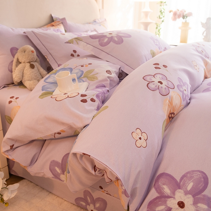 91家纺网 家纺一手货源 找家纺 磨毛世家家纺 2025新款生态四件套 花之盛宴