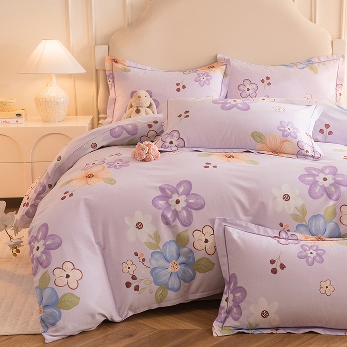 91家纺网 家纺一手货源 找家纺 磨毛世家家纺 2025新款生态四件套 花之盛宴