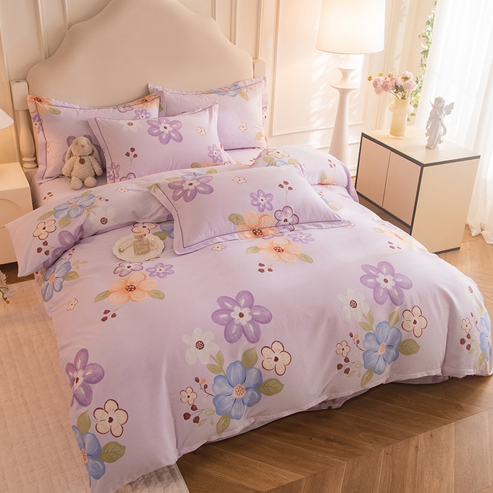 91家纺网 家纺一手货源 找家纺 磨毛世家家纺 2025新款生态四件套 花之盛宴