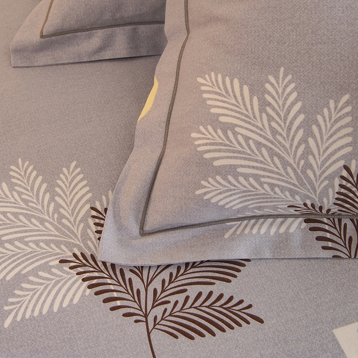 91家纺网 家纺一手货源 找家纺 磨毛世家家纺 2025新款生态四件套 花枝漫漫-灰