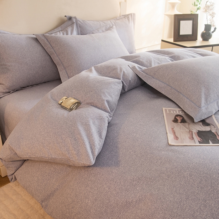 91家纺网 家纺一手货源 找家纺 磨毛世家家纺 2025新款生态四件套 灰色